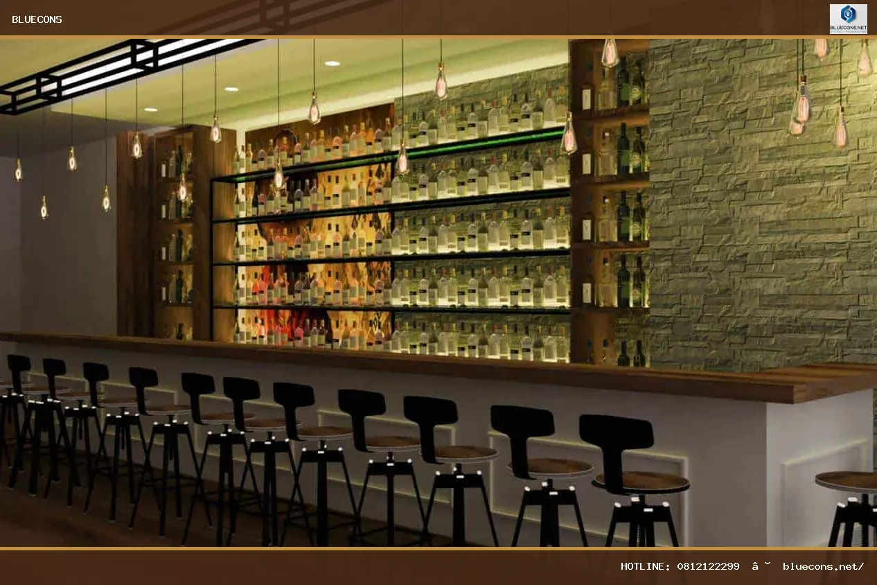 Thiết kế quầy bar rượu – hình ảnh Bluecons