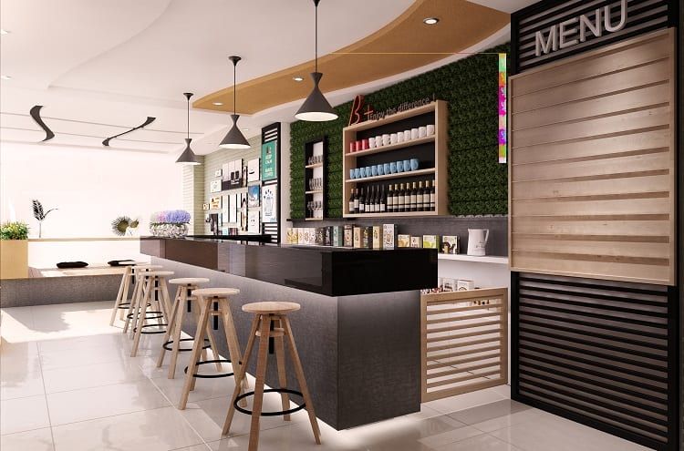 Quầy bar cafe hiện đại