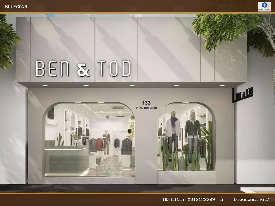 Thiết kế shop thời trang nam hiện đại – hình ảnh Bluecons