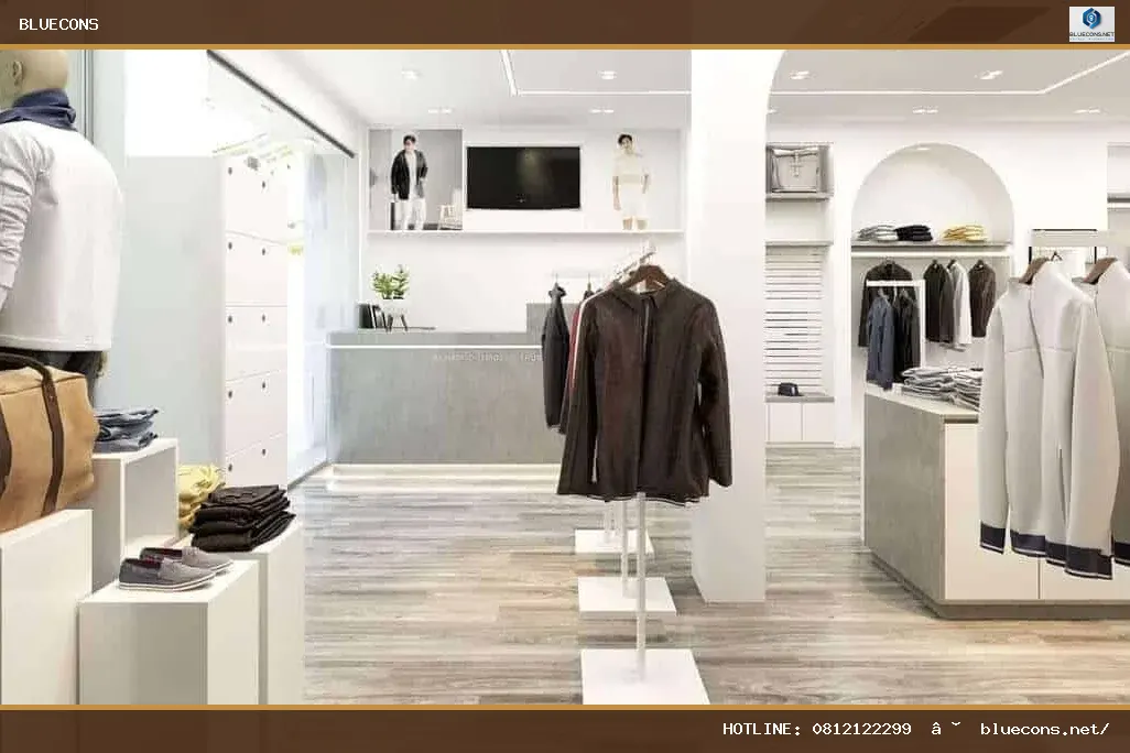 Thiết kế shop thời trang nam hiện đại – hình ảnh Bluecons