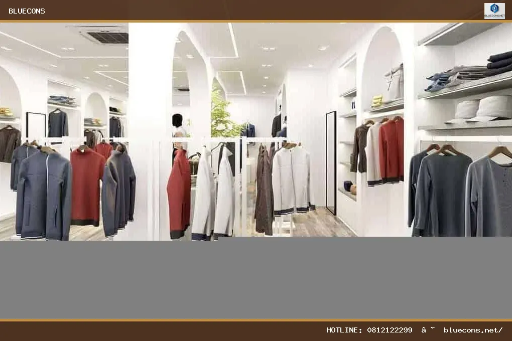 Thiết kế shop thời trang nam hiện đại – hình ảnh Bluecons