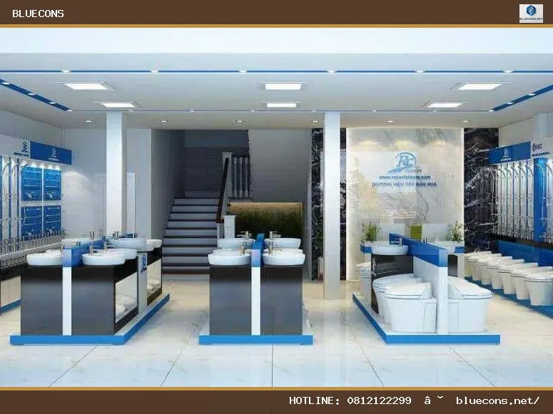 Thiết kế showroom thiết bị vệ sinh – hình ảnh Bluecons