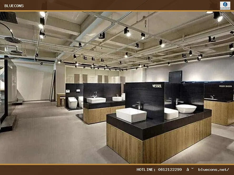 Thiết kế showroom thiết bị vệ sinh – hình ảnh Bluecons