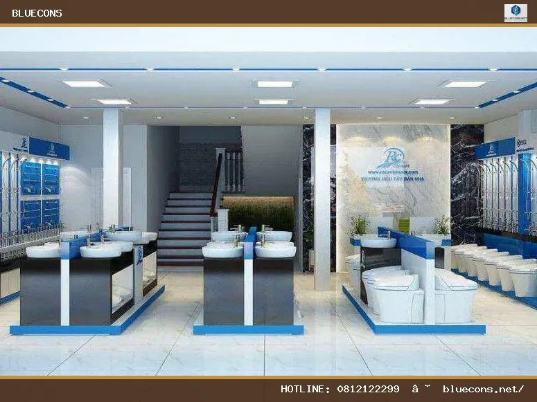 Thiết kế showroom thiết bị vệ sinh – hình ảnh Bluecons