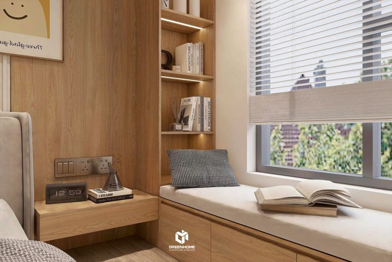 thi công nội thất gỗ tối ưu diện tích 7 Thiết kế nội thất phòng ngủ tại Vũng Tàu