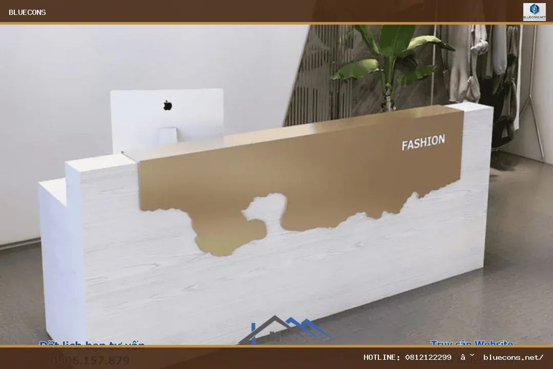 Thiết kế thi công quầy lễ tân – hình ảnh Bluecons