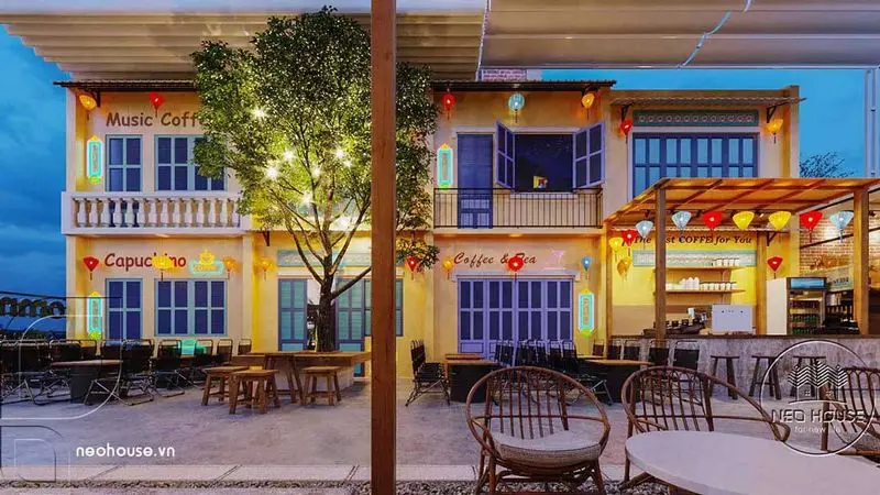 Không gian quán cafe ấm cúng
