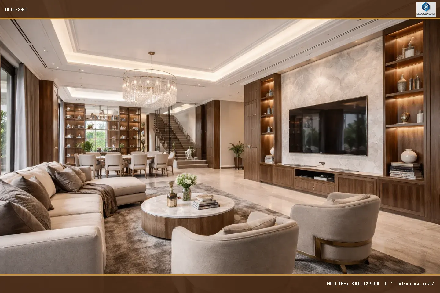 Tổng thầu thi công nội thất biệt thự – ảnh minh họa Bluecons