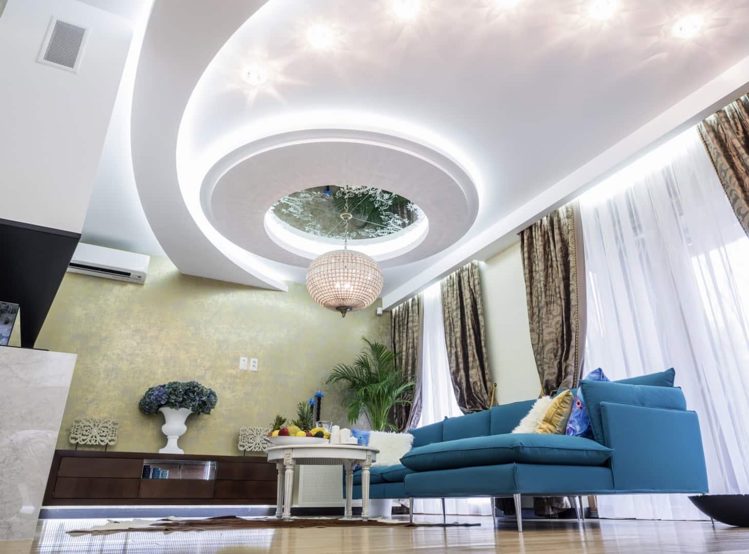 Trần thạch cao giật cấp cho phòng khách