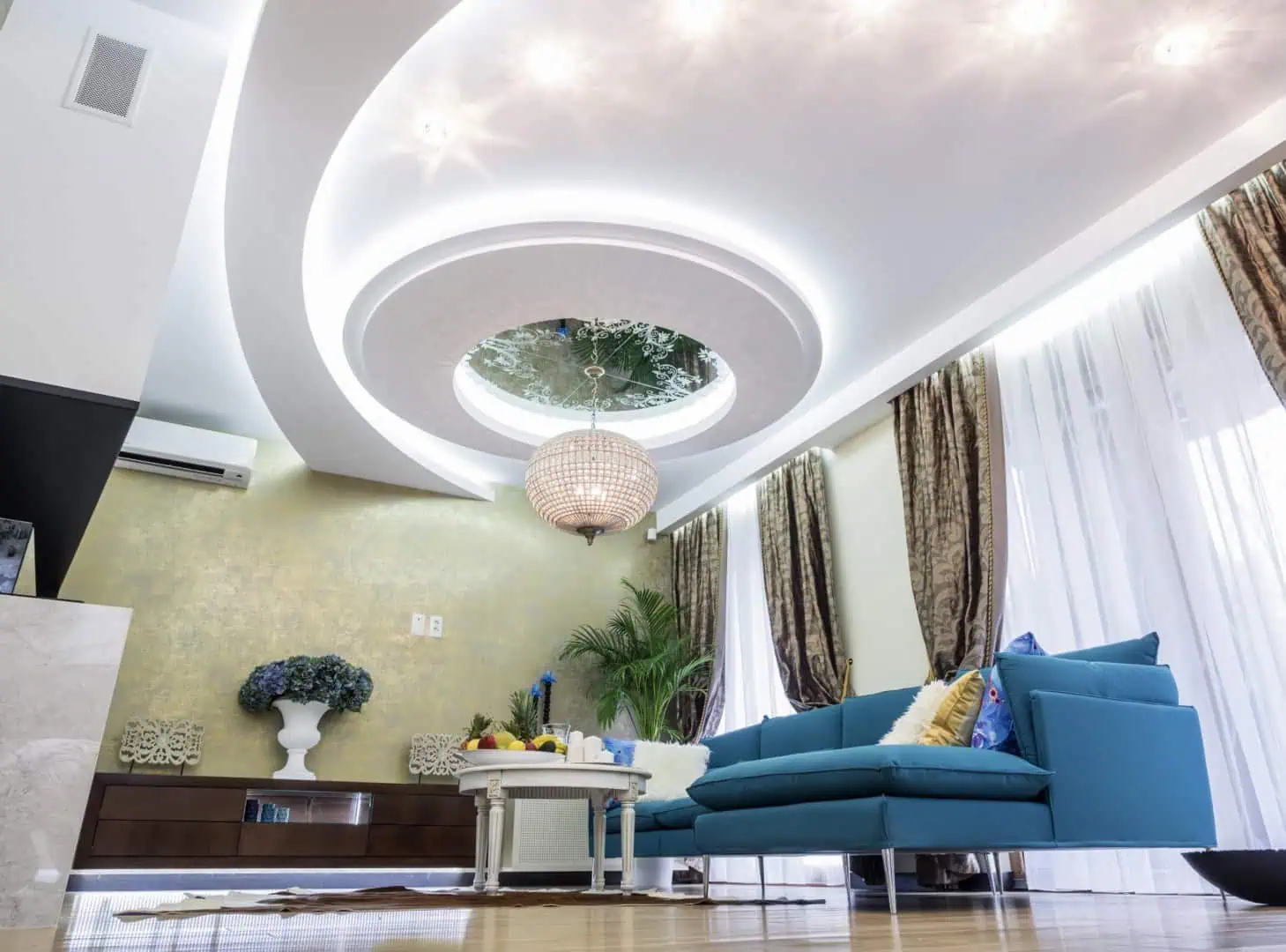 Trần thạch cao giật cấp cho phòng khách