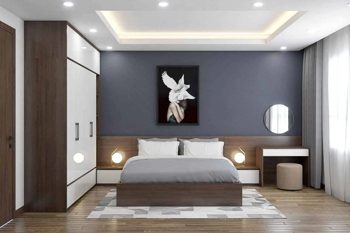 Mẫu trần giật cấp cho phòng ngủ