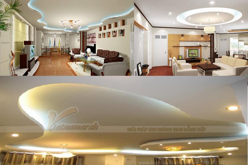 Mẫu trần thạch cao lượn sóng độc đáo