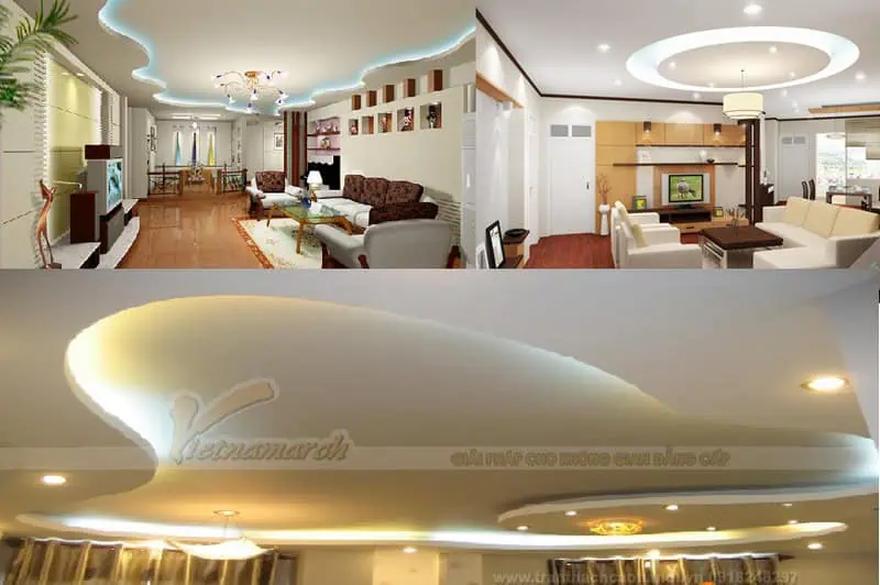Mẫu trần thạch cao lượn sóng độc đáo