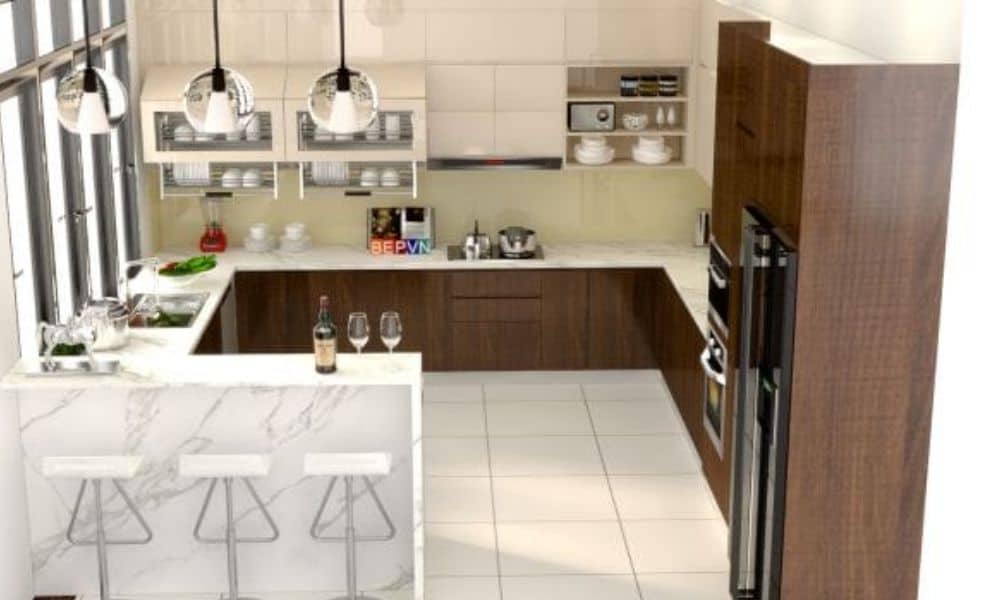 Quầy bar bếp và phòng khách