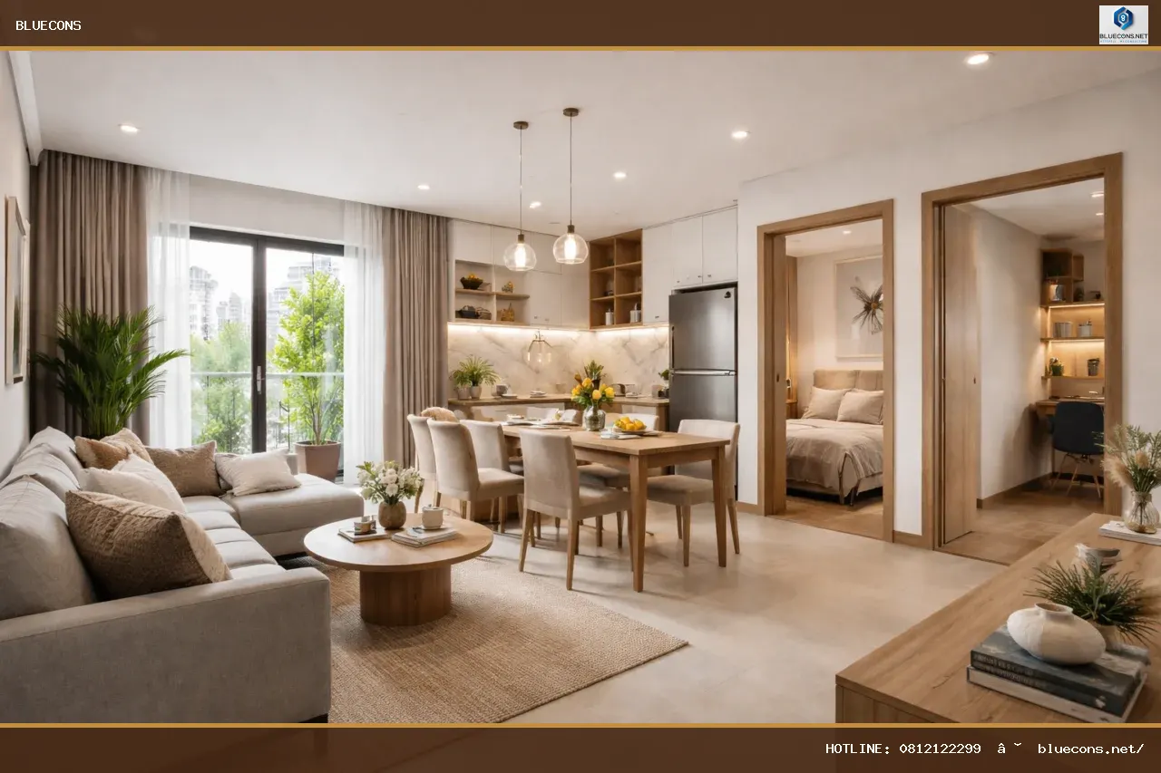 Trọn gói nội thất căn hộ 2 phòng ngủ – ảnh minh họa Bluecons