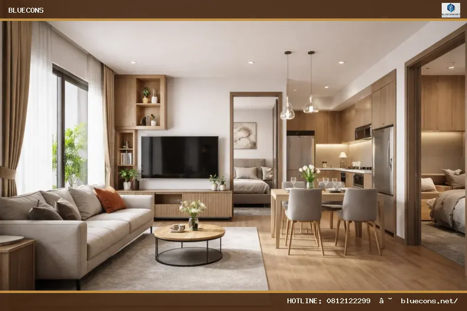 Trọn gói nội thất căn hộ 2 phòng ngủ – ảnh minh họa Bluecons