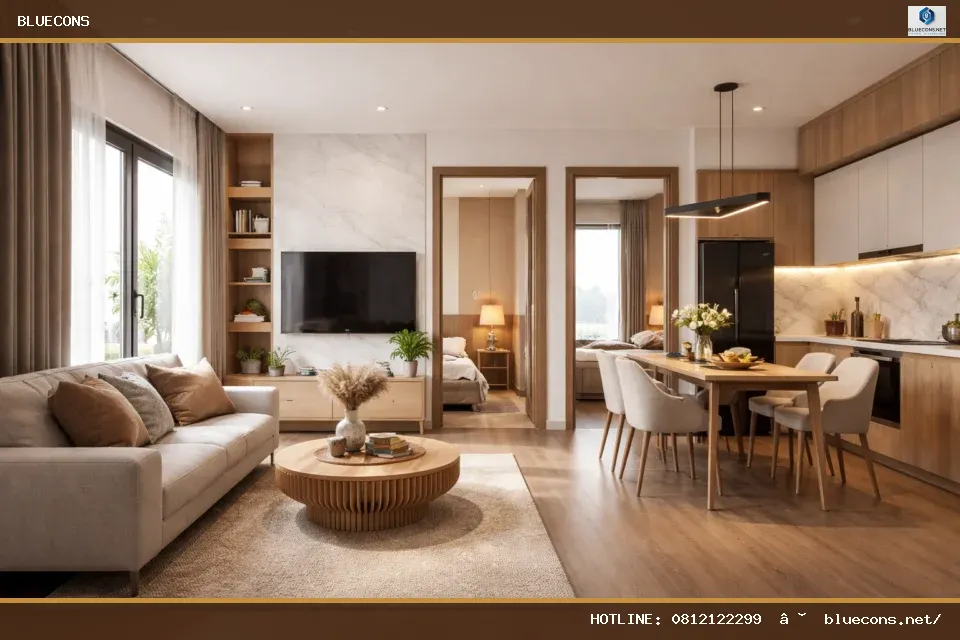 Trọn gói nội thất căn hộ 2 phòng ngủ – ảnh minh họa Bluecons