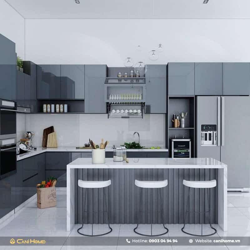 Thiết kế tủ bếp có quầy bar