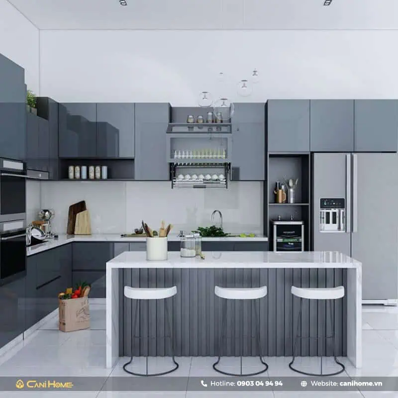 Thiết kế tủ bếp có quầy bar