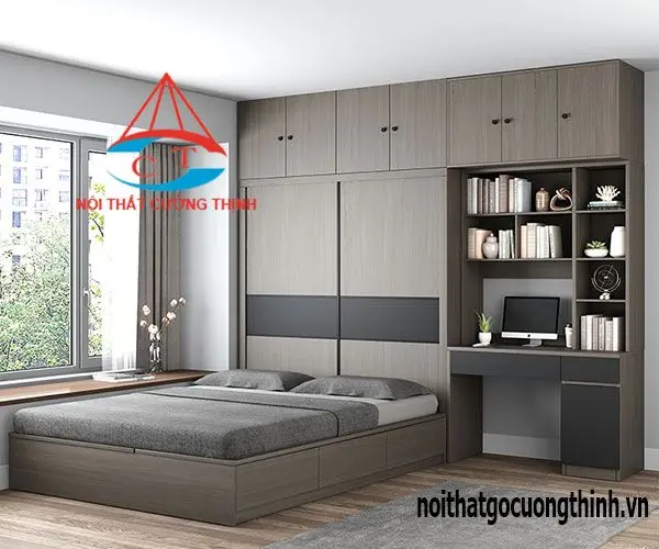 Giường kết hợp tủ quần áo hình chữ L