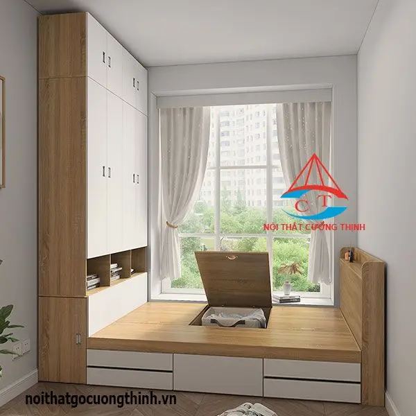 Tủ quần áo kết hợp giường ngủ gỗ công nghiệp