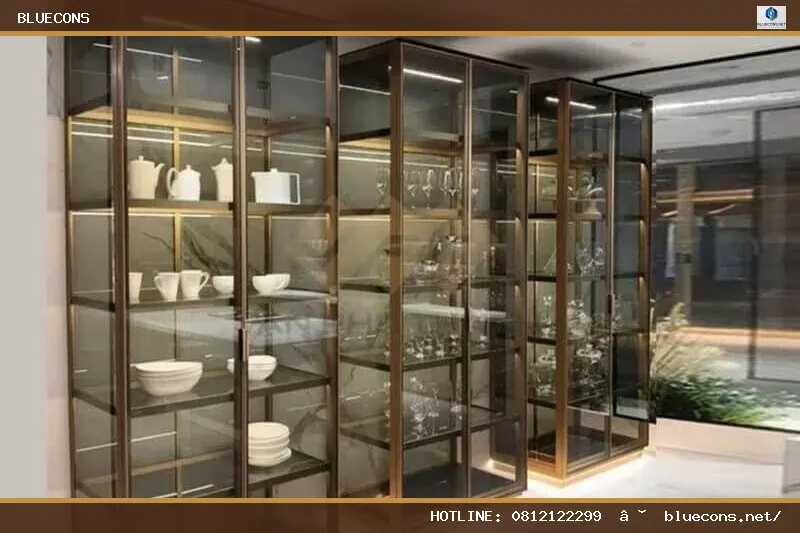 Tủ trưng bày cánh kính – hình ảnh Bluecons