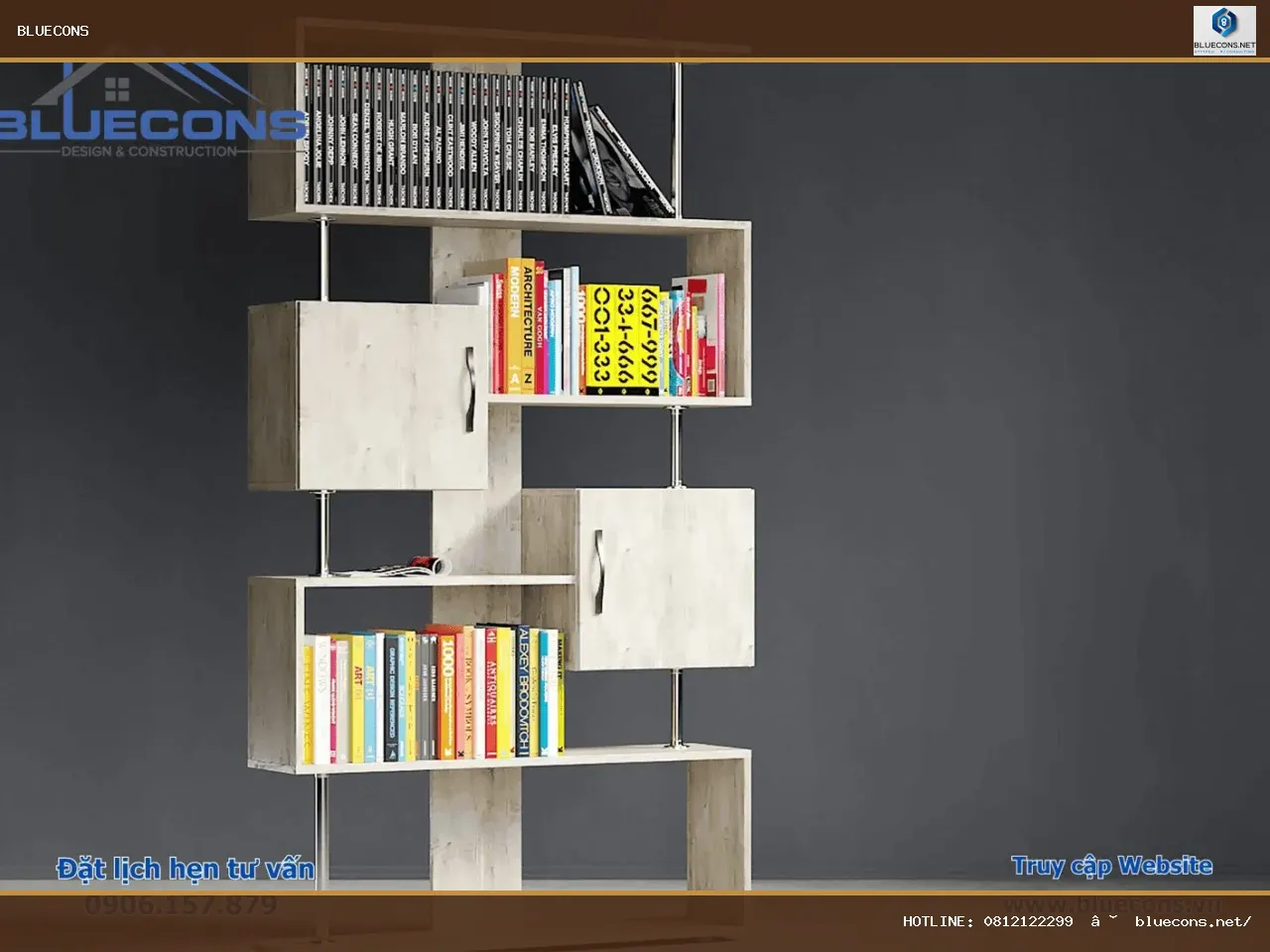 Tủ trưng bày tủ kính cao cấp – hình ảnh Bluecons