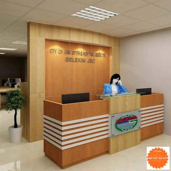 Vách logo quầy lễ tân 4