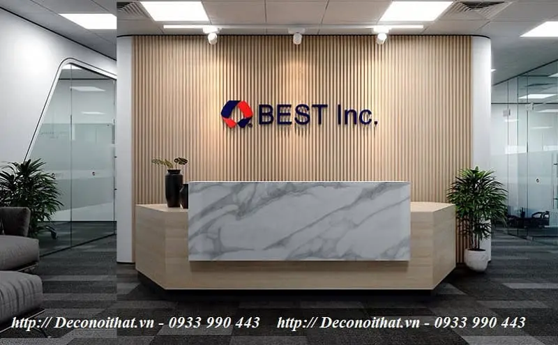 Quầy lễ tân với thiết kế đẹp mắt