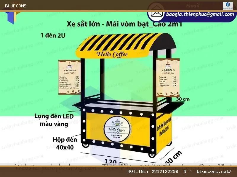 Xe cafe bán mang đi – hình ảnh Bluecons