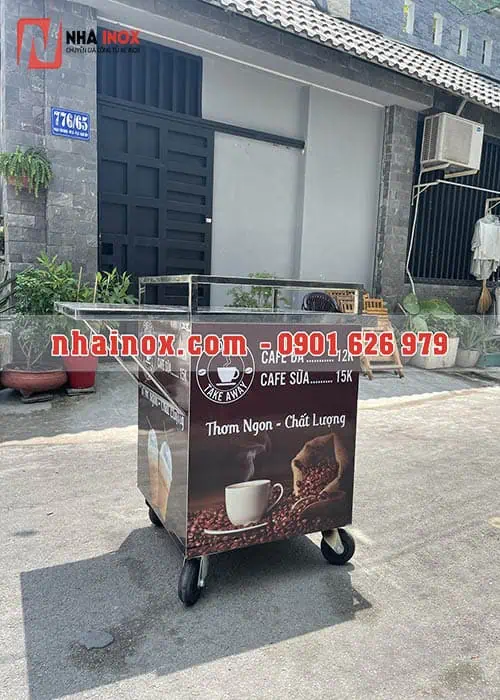 Xe bàn cafe inox