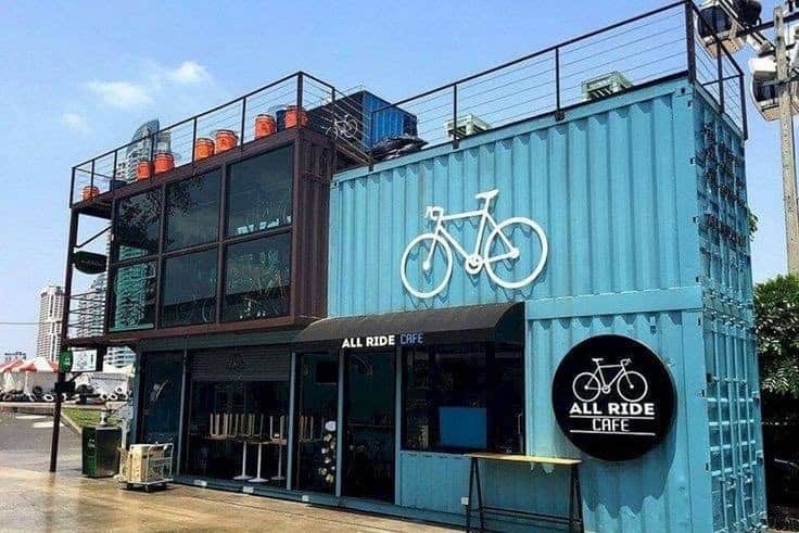 Mô hình quán cà phê container với thiết kế đẹp mắt