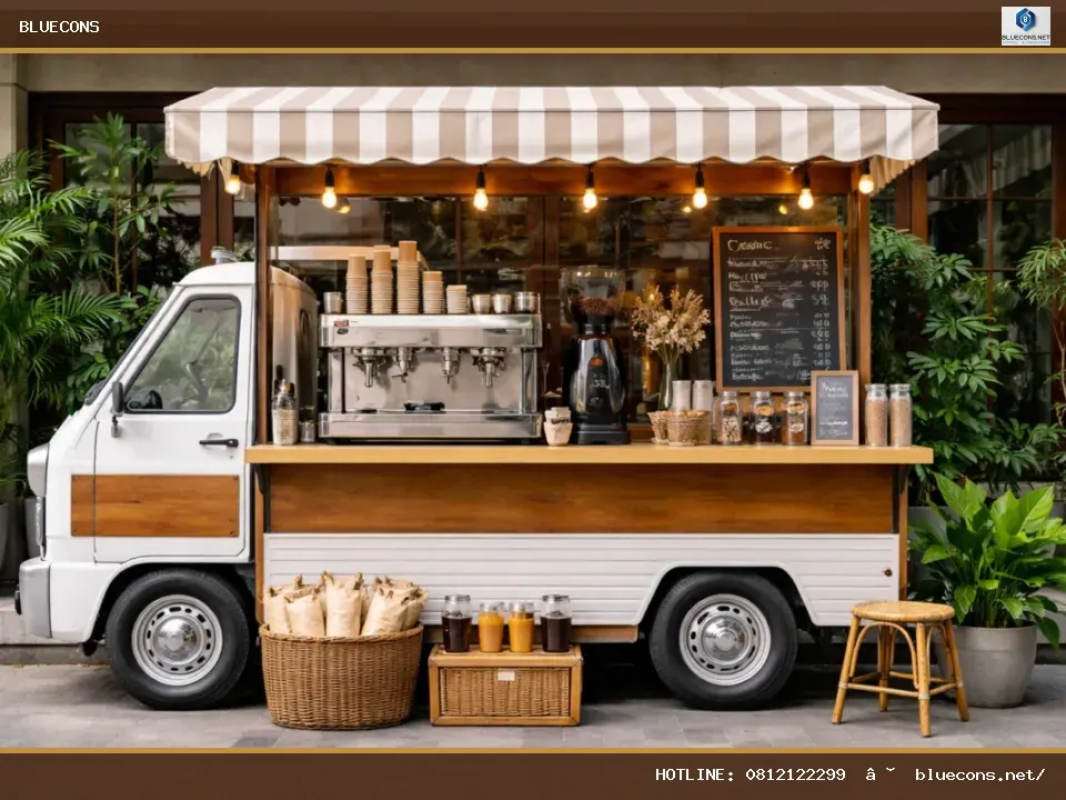 Xe cafe mang đi đẹp – hình ảnh Bluecons