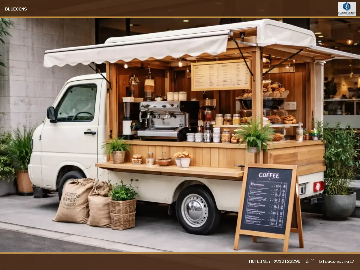 Xe cafe mang đi đẹp – hình ảnh Bluecons