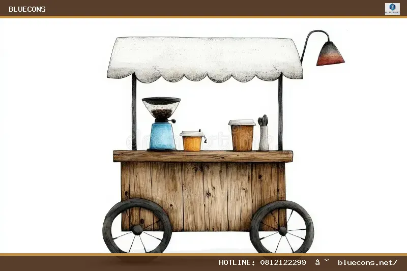 Xe cafe take away vintage – hình ảnh Bluecons