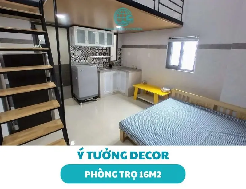 Ý tưởng decor phòng trọ 16m2