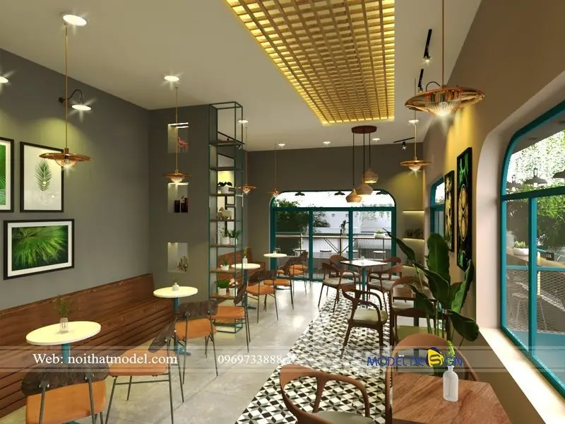 Không gian quán cafe hiện đại